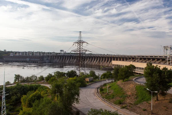 Usina Hidrelétrica Zaporozhye Rio Dnepr Ucrânia — Fotografia de Stock