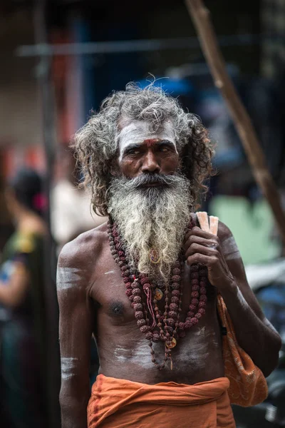 Trichy Indien Februari Indiska Gubbe 2013 Trichy Indien Den Gamla — Stockfoto