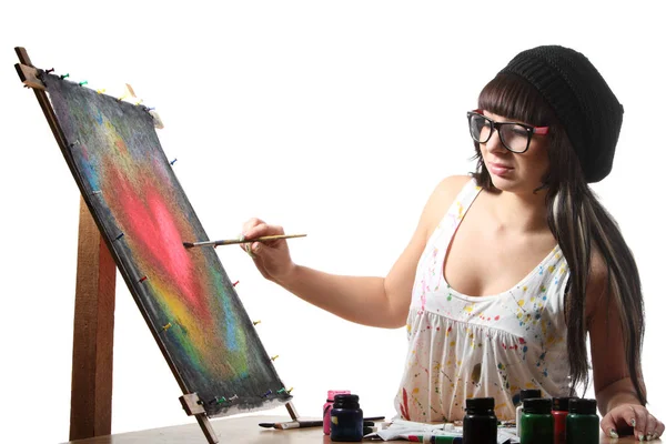 Una Artista Trabajo Art — Foto de Stock