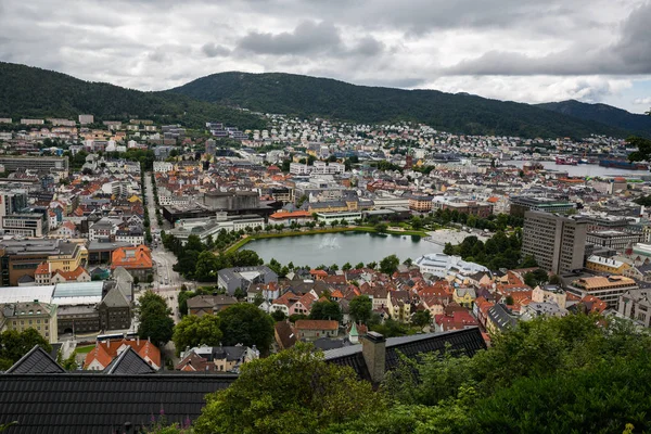 Bergen Noruega Julho Vista Bergen 2016 Bergen Noruega Vista Para — Fotografia de Stock