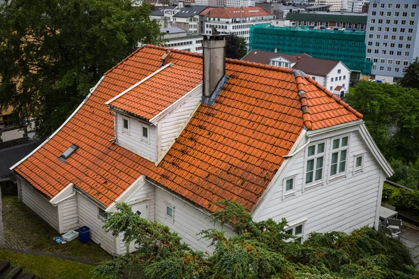 Vista Diurna Casas Pueblo Pequeño Bergen Noruega — Foto de Stock