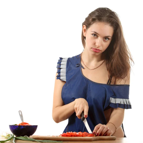 Güzel Kız Yemek Salata — Stok fotoğraf
