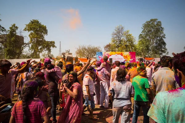 Agra India March Holi Celebration March 2018 Agra India People — Stock Photo, Image