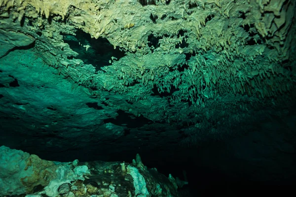 Underwater Image Cave Ocean Bottom Mexico — Stock Photo, Image