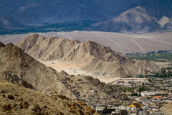 Leh Ville Est Située Dans Himalaya Indien Une Altitude 3500 — Photo