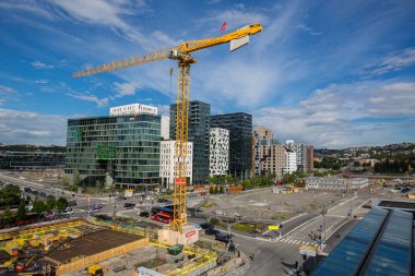 Oslo, Norveç-Temmuz 5: Oslo, Norveç'te şehir sokaklarını 5 Temmuz 2016. Şehir sokaklarını gün ışığı.