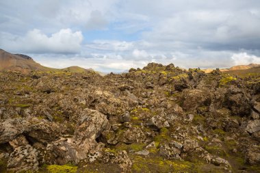 Güzel dağ Panorama Milli Parkı Landmannalaugavegur, İzlanda. 
