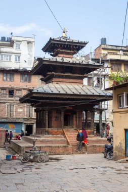 Katmandu, Nepal-Mayıs 7: sokak Kathmandu, Nepal. Nepal başkenti sokak görünümü