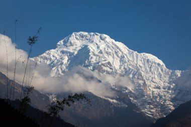 izleme Annapurna Merkez kampına Himalaya dağlarının güzel manzara