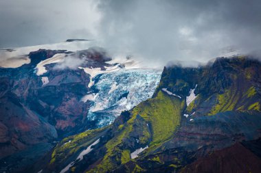 Güzel dağ Panorama Milli Parkı Thorsmork, İzlanda.