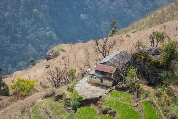 Fields Nepalese Village Track Base Camp Annapurna — Stock Photo, Image