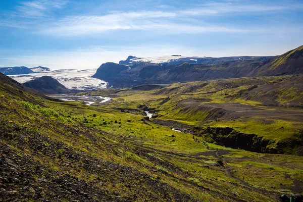 Vackert Panorama Över Bergen Nationalparken Thorsmork Island — Stockfoto