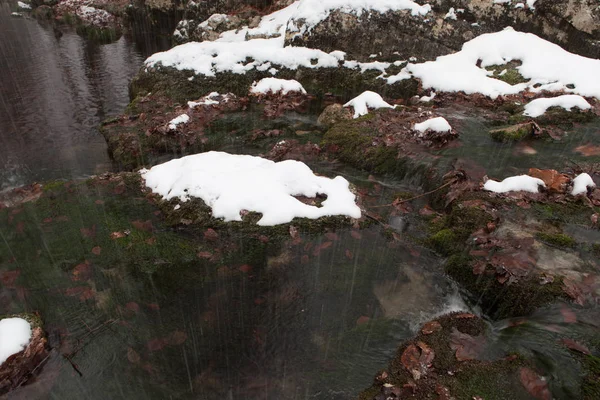 Vista Panorâmica Rio Planaltos Nevados Crimeia — Fotografia de Stock