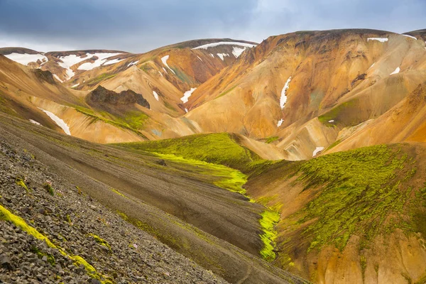 Hermoso Panorama Montaña Parque Nacional Landmannalaugavegur Islandia — Foto de Stock