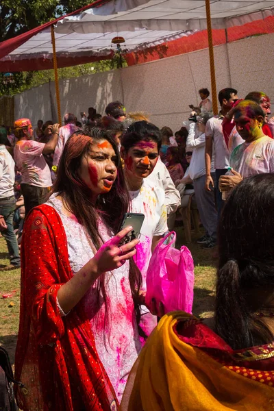 Agra India March Holi Celebration March 2018 Agra India People — Stock Photo, Image