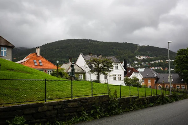 Uma Bela Rua Velha Bergen — Fotografia de Stock