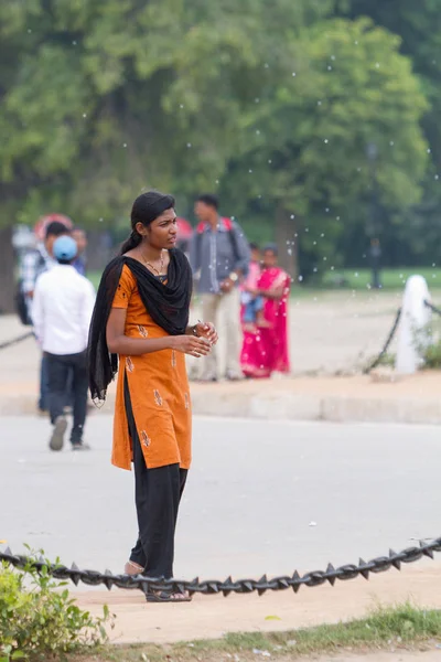 Paisaje Urbano Con Gente Capital India Ciudad Delhi — Foto de Stock