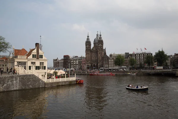 Ημερήσια Θέα Στο Κέντρο Του Άμστερνταμ Ολλανδία — Φωτογραφία Αρχείου