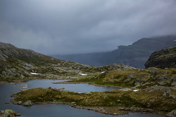 Beau Paysage Montagnes Norvégiennes Sur Piste Trolltunga — Photo