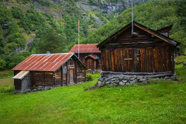 Casa Norvegese Con Tetto Erba — Foto Stock