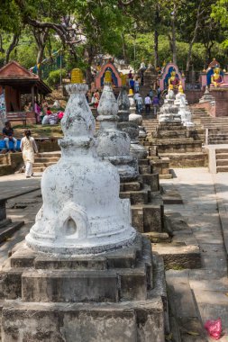 Katmandu, Nepal-Mart 28: Katmandu, Nepal Swayambhunath Tapınağı üzerinde 28 Mart 2015. Budist Tapınağı - maymunlar Tapınağı.