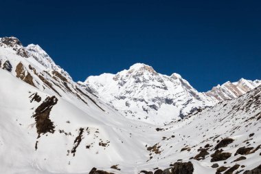 izleme Annapurna Merkez kampına Himalaya dağlarının güzel manzara