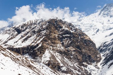 izleme Annapurna Merkez kampına Himalaya dağlarının güzel manzara