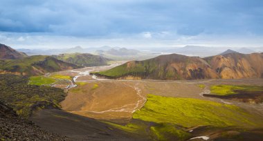 Güzel dağ Panorama Milli Parkı Thorsmork, İzlanda.