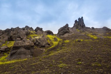Güzel dağ Panorama Milli Parkı Thorsmork, İzlanda.