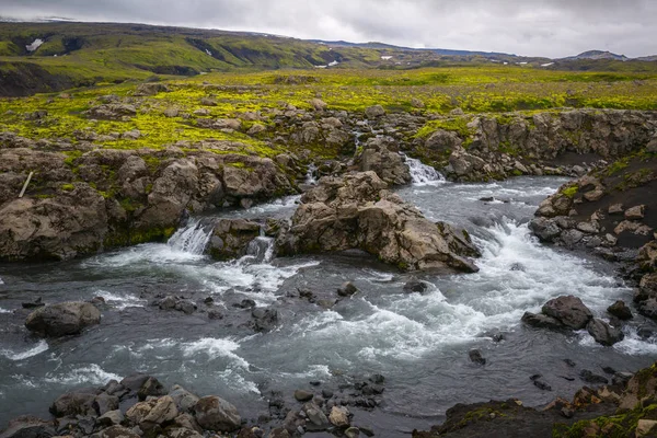 Водопад Национальном Парке Тосморк Исландия — стоковое фото
