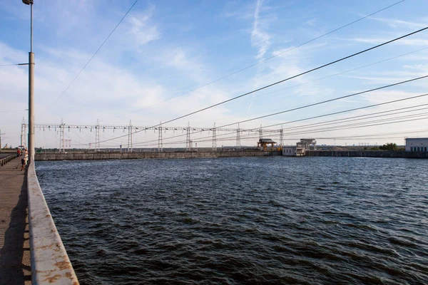 Usina Hidrelétrica Zaporozhye Rio Dnepr Ucrânia — Fotografia de Stock