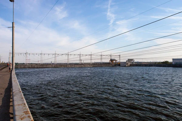 Centrale Hydroélectrique Zaporozhye Sur Rivière Dnepr Ukraine — Photo