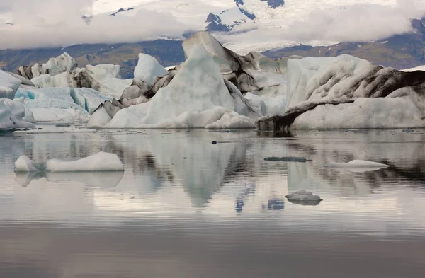 Icebergs Laguna Glaciar Islandia Ekulsarlon —  Fotos de Stock