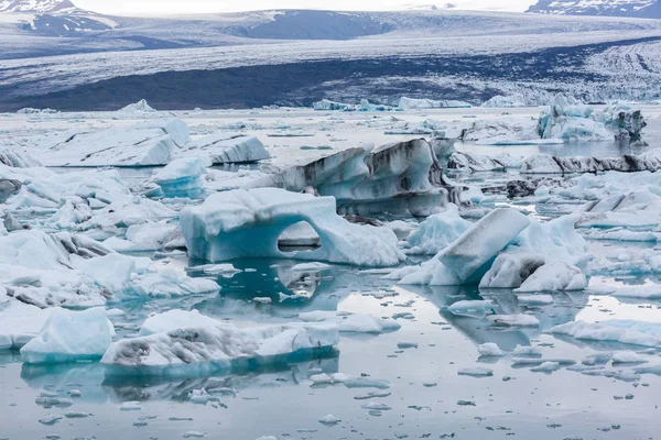 Icebergs Dans Lagune Des Glaciers Islande Ekulsarlon — Photo