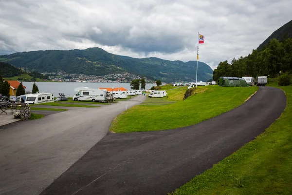 Songdal Норвегія Липень Табір Місті Sogndal 2016 Року Місті Sogndal — стокове фото