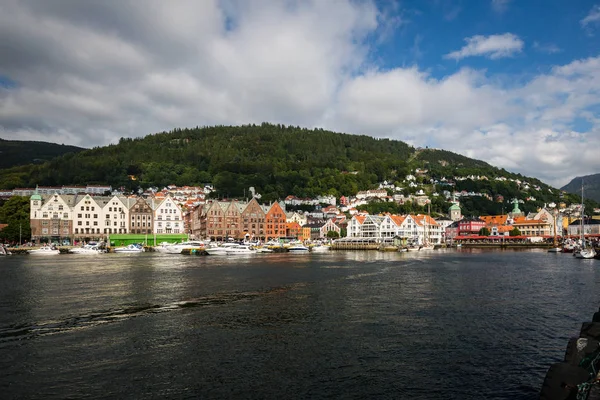 Bergen Norge Juli Bryggen 2016 Bergen Norge Bryggen Bergen Historiska — Stockfoto