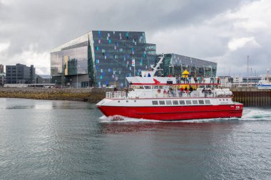 Reykjavik, İzlanda-Temmuz 25: Eski liman 25, 2013 yılında Reykjavik, İzlanda. Yaşadıkları en büyük limanda ülkenin nüfusunun.