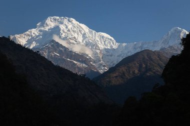 izleme Annapurna Merkez kampına Himalaya dağlarının güzel manzara