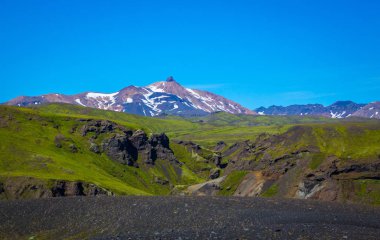 Güzel dağ Panorama Milli Parkı Thorsmork, İzlanda.