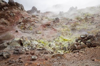 Güzel dağ Panorama Milli Parkı Landmannalaugavegur, İzlanda. 