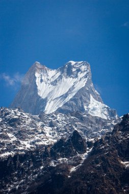 izleme Annapurna Merkez kampına Himalaya dağlarının güzel manzara