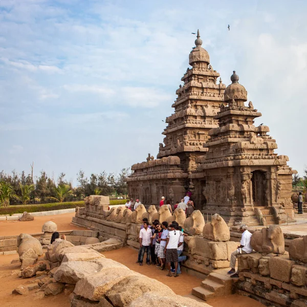 Forntida Shore Templet Mahabalipuram Tamil Nadu Indien — Stockfoto