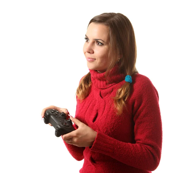 Chica Jugando Ordenador Juego — Foto de Stock