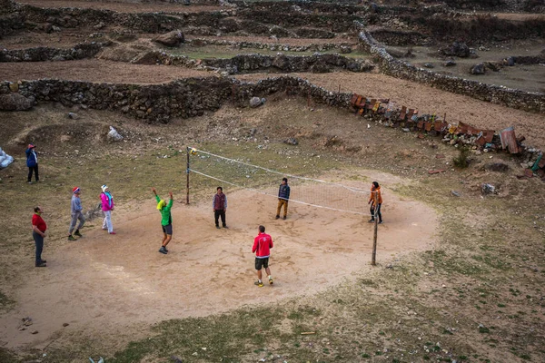 Sagarmatha Nepal April Sherpas Fotboll 2016 Sagarmatha Nepal Fotboll Höjd — Stockfoto