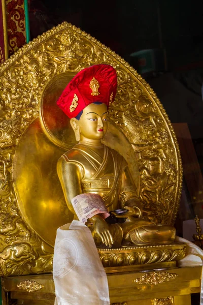 Estatua Buda Oro Templo Provincia Ladakh — Foto de Stock