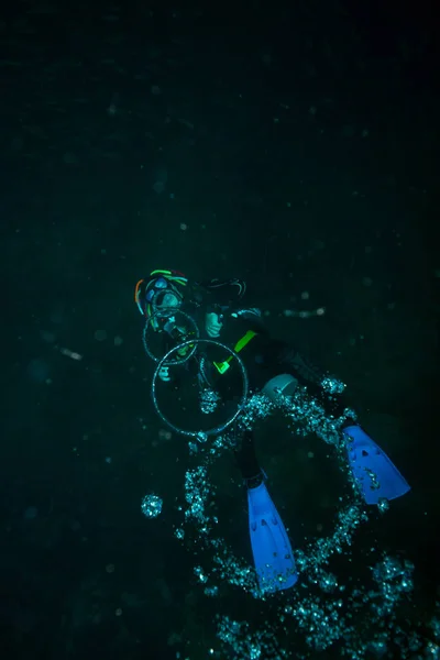 Diver Underwater Koh Tao Island — Stock Photo, Image