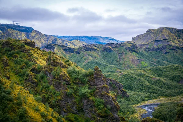 Hermoso Panorama Montaña Parque Nacional Thorsmork Islandia — Foto de Stock