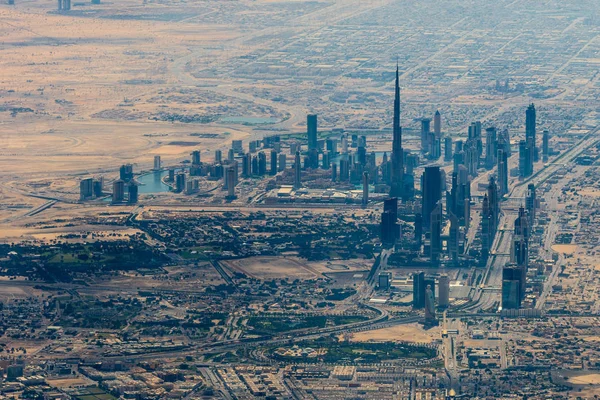 Uitzicht Dubai Vanuit Het Vliegtuig — Stockfoto