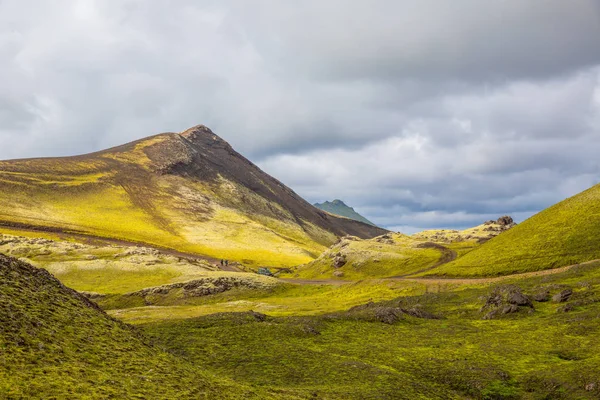 Vackert Panorama Över Bergen Nationalparken Landmannalaugavegur Island — Stockfoto