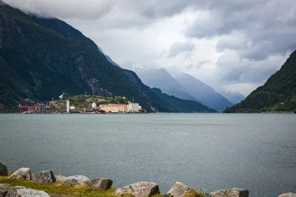 Blick Auf Die Stadt Odda — Stockfoto